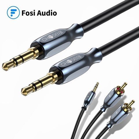 Choseal RCA Cable 3,5mm AUX RCA Cables adaptadores, doble blindado chapado en oro diseño reductor Y Splitter Cable de Audio estéreo ► Foto 1/6