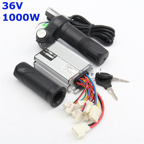 Controlador de cepillado para motocicleta, 36V, 1000W + empuñaduras de acelerador para bicicleta eléctrica, Scooter, pantalla de control de Motor ► Foto 1/6