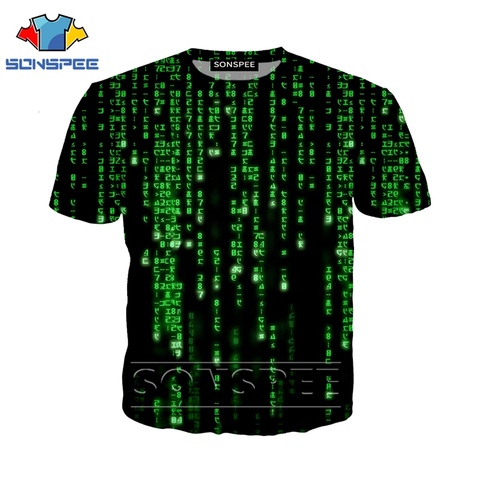 Anime 3d imprimir camiseta película hombres mujeres la matriz moda camiseta calle rock chico Harajuku camisetas divertidas homme camiseta A71 ► Foto 1/6