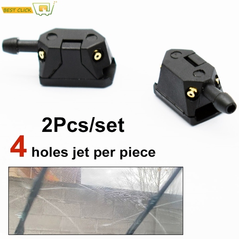 Xukey 2 uds coche Universal parabrisas arandela del limpiaparabrisas de agua boquillas de Jets montado en 8mm 9mm brazo ajustado 4Way actualización ► Foto 1/6