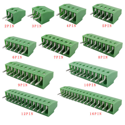 Terminal de empalme de KF128-2.54mm, 2/3/4/5/6/7/9/10/12/16 Pines, Conector de Bloque de terminales de tornillo PCB, adaptador de montaje, 5 uds. ► Foto 1/2