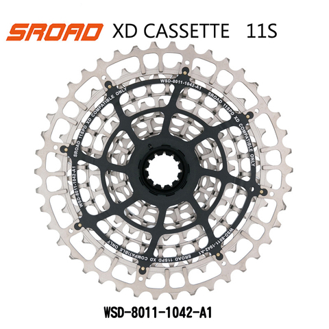 SROAD-Cassette de acero para bicicleta de montaña, 11 s, 10-42T, 11 velocidades, CNC, freewheel Compatible con SRAM XD, súper ligero, CNC, hecho 325g ► Foto 1/4