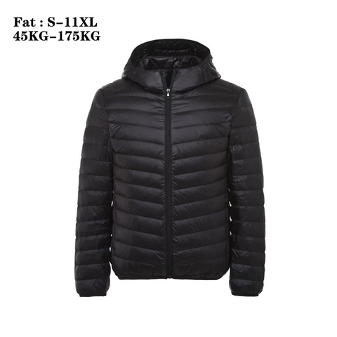 Abrigo de plumas con capucha para hombre, chaqueta ultraligera de talla grande 11XL 10XL 9XL, 90% ► Foto 1/6