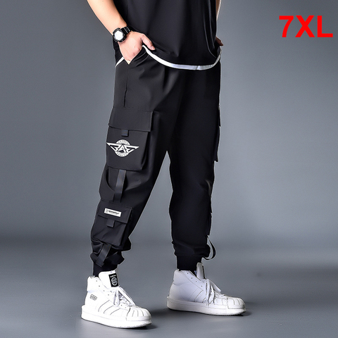 Pantalones de chándal para hombre, ropa informal estilo Hip Hop, talla grande 6XL, 7XL, HX413 ► Foto 1/6