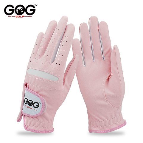 Guantes de GOLF GOG para mujer, tejido suave, profesional, transpirable, rosa, izquierda y derecha Manos libres, 1 par ► Foto 1/6