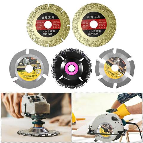 Rueda de triturador cuchilla Circular de 6 dientes de 125mm disco de corte de madera con punta de carburo cementado herramienta de carpintería trituración duradera ► Foto 1/6