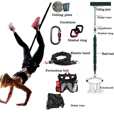 Cuerda elástica para entrenamiento de Yoga aéreo, cuerda elástica de suspensión para Pilates, cuerda de tracción para entrenamiento de Fitness y baile Bungee ► Foto 1/6