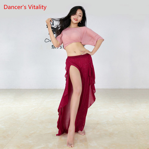 Disfraz de danza del vientre para mujer adulta, Top de tul Sexy, ropa de actuación, traje, pantalones de práctica profesional, ropa de verano ► Foto 1/4