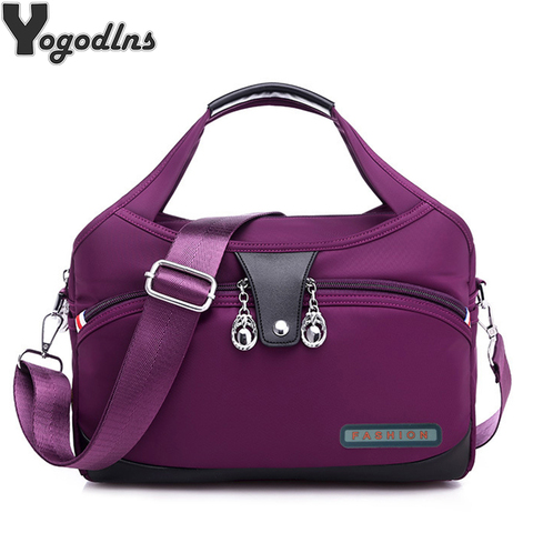 Moda impermeable Nylon mujeres bolsas de mensajero de hombro mujer de gran capacidad bandolera bolsos de viaje de las señoras bolso Bolsa Sac ► Foto 1/6