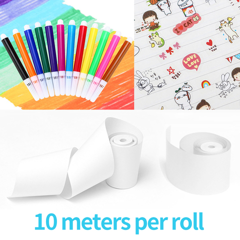 Papel con impresión térmica para cámara, 10 metros por rollo, 57x27mm, bolígrafo de acuarela de Color, pegatinas bonitas ► Foto 1/6