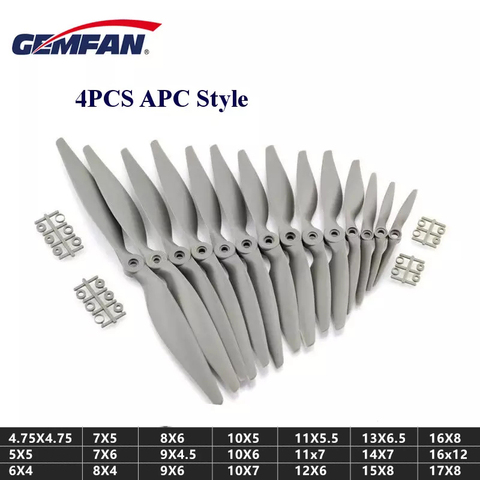 Gemfan-hélice de nailon APC para avión teledirigido, 4 Uds., 5050, 6040, 7050, 7060, 8040, 8060, 9045, 9060, 1050, 1060, 1070, 1155, 1260 ► Foto 1/6