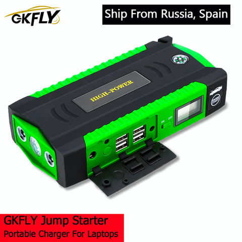 GKFLY arrancador de batería de coche 600A de alta potencia 12V banco de polímero de litio batería de arranque para Auto dispositivo de arranque con Cables ► Foto 1/6