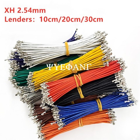 10 unids/lote 1P XH 2,54 Cable de alambre de puente de hembra a hembra doble cabeza Cable electrónico 24AWG de 10cm de longitud 20cm 30cm ► Foto 1/3