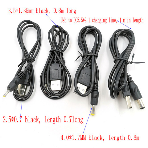 2 unids/lote adaptador de corriente CC enchufe USB convertir a 2,5*0,7/3,5*1,35/4,0*1,7 /5,5*2,1 enchufe con cable conector cable de alimentación ► Foto 1/6