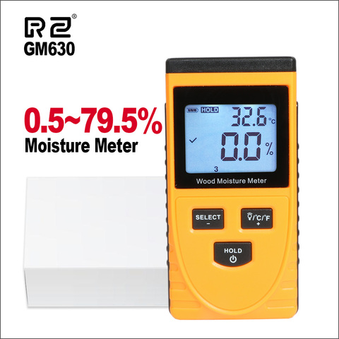 RZ-Medidor de humedad de madera Digital, pantalla LCD, medidor de humedad, Detector de contenido de agua y madera, higrómetro de densidad, herramientas, GM630 ► Foto 1/6