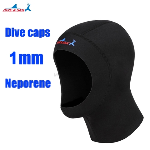 1mm nueva gorra de buceo de neopreno para proteger el cabello sombrero de natación con el hombro equipo de Snorkeling sombrero cubierta del cuello ► Foto 1/6