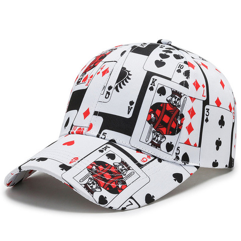 Gorras de béisbol con estampado de letras de póker para hombre y mujer, gorras de béisbol con estampado de letras de póker, Snapback deportivo informal de algodón, gorros de Hip Hop a la moda ► Foto 1/6