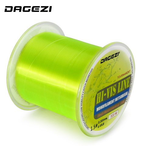 DAGEZI nuevo 500M HI-VIS de pesca de monofilamento de línea 5-30LB prueba profesional, líneas de pesca para la pesca de la carpa ► Foto 1/4