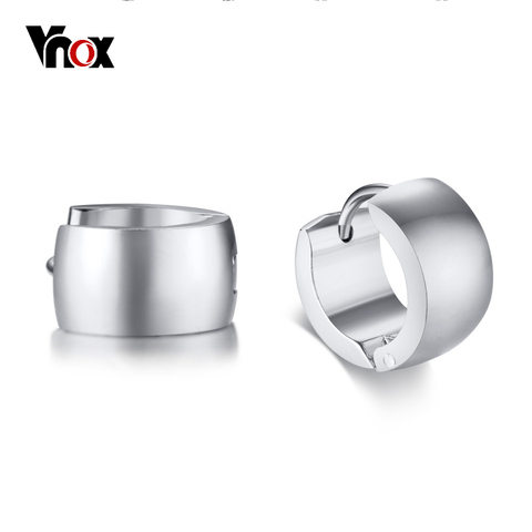 Vnox-pendientes clásicos de aro pequeño para hombre y mujer, de acero inoxidable, opción de 3 tonos, accesorios básicos Unisex ► Foto 1/6