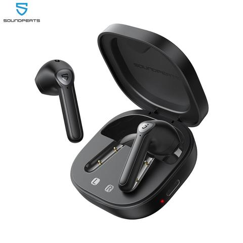 SOUNDPEATS-auriculares inalámbricos con Bluetooth V5.2, dispositivo QCC3040 aptX con micrófono Dual, cancelación de ruido, CVC ► Foto 1/6