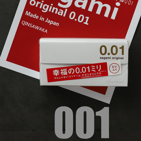 Hecho en Japón 5pc 0,01mm superfino ultra delgada como NO llevar la felicidad 001 condón hombres NO ORIGINAL de poliuretano ► Foto 1/6