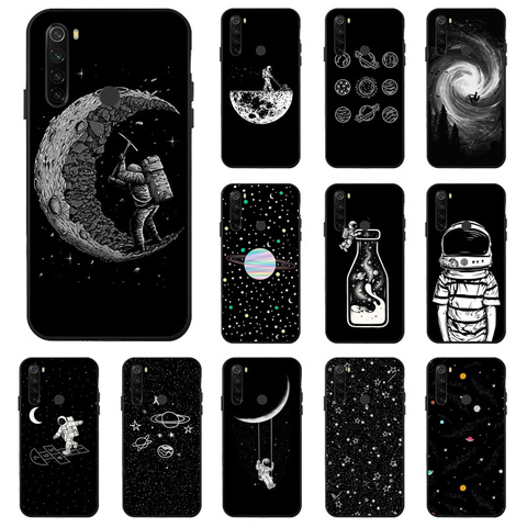 Funda para Xiaomi Redmi Note 8, 7, 9 Pro, 8T, 9S, cubierta para teléfono pintada, negra, Luna espacial, 9A, 9C, Poco, X3, NFC ► Foto 1/6