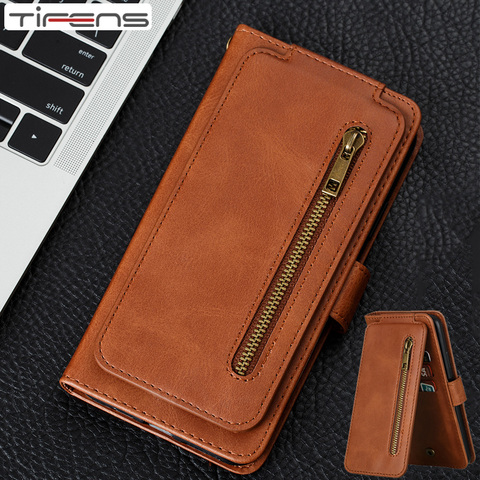 Funda de cuero con cremallera para teléfono Xiaomi Mi Poco X3, 10T, 9T, CC9E, A3, Redmi 7A, 8A, Note 7, 8, 9, 9S, K20 Pro Max ► Foto 1/6