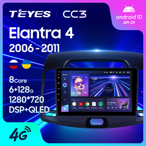 TEYES CC3-reproductor Multimedia de vídeo y Radio para coche navegador estéreo, GPS, Android 10, No 2din, dvd, para Hyundai Elantra 4 HD ► Foto 1/6