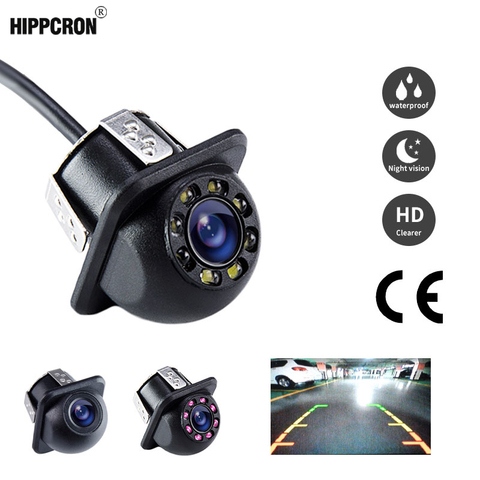 Hippcron-cámara de visión trasera para coche, dispositivo de visión nocturna infrarroja con o sin LED, impermeable, HD, asistencia de estacionamiento para coche ► Foto 1/6