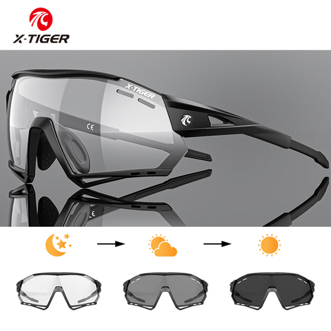 Gafas de sol X-TIGER para ciclismo, lentes fotocromáticas UV400 con protección, para ciclismo de montaña o de carreras, para hombre, gafas de senderismo ► Foto 1/6