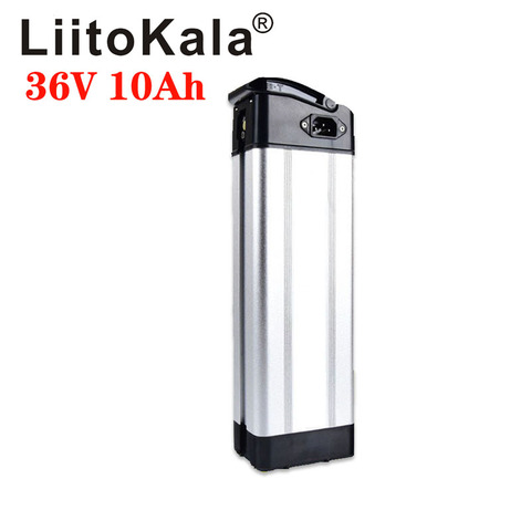 LiitoKala 36V 10AH de plata estilo de pesca batería de bicicleta eléctrica 36V 500W batería de litio con caja de aluminio ► Foto 1/6