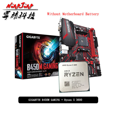 AMD-CPU AMD Ryzen 5 3600 R5 3600, GA B450M, juego para placa base, AM4 CPU, traje de madre, AM4 sin enfriador ► Foto 1/5