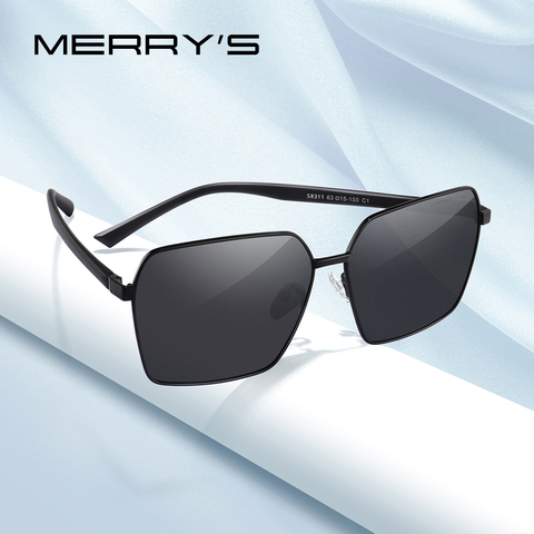 MERRYS-gafas de sol cuadradas clásicas para hombre, lentes de sol polarizadas HD para conducir, TR90, con patas, protección UV400, S8311 ► Foto 1/6