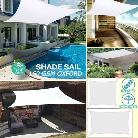 Toldo cuadrado de poliéster impermeable 300D, vela para sombra rectangular para jardín, terraza, dosel, natación, sombra de sol, patio de acampada ► Foto 1/6