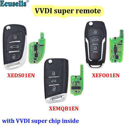 Xhorse-miniherramienta de llave VVDI XEDS01EN/XEFO01EN/XEMQB1EN VVDI Super remoto con Chip XT27 XT27A66, funciona para VVDI2 /VVDI Max ► Foto 1/6