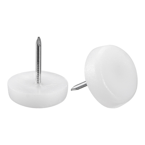 Uxcell-almohadillas protectoras para pata de silla y mesa, 20/40/60/80 Uds., para pies de muebles, uñas deslizantes de plástico, 16/20/22mm de diámetro, color blanco ► Foto 1/1