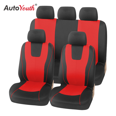 Funda Universal para asiento de coche, protector de tela de poliéster, Color Rojo ► Foto 1/6