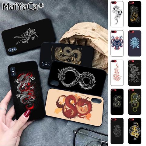 MaiYaCa dragón chino arte teléfono caso para iphone 12 pro max SE 2022 11 pro XS MAX 8 7 6 6S Plus X 5 5S SE XR caso ► Foto 1/6