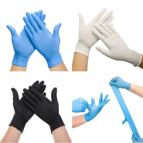 50/100 Uds guantes desechables de látex guantes de caucho de nitrilo cocina/lavavajillas/trabajo/guantes de jardín mano izquierda y derecha Universal ► Foto 1/6