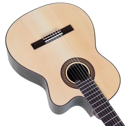 Guitarra Clásica de 6 cuerdas, instrumento de calidad A de madera maciza de abeto de 39 pulgadas, alto brillo, natural, hecha A mano ► Foto 1/6