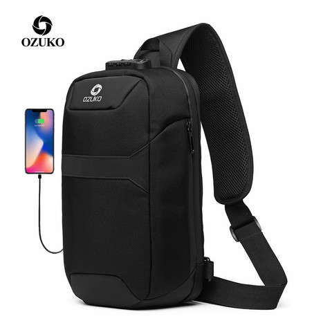 Nuevo bolso OZUKO multifunción bandolera para hombres antirrobo bandolera bolsas hombre impermeable corto viaje pecho bolsa paquete ► Foto 1/6