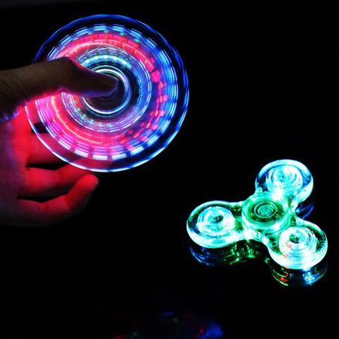 Spinner luminoso con luz LED, Spinner de mano intercambiable, juguete de alivio del estrés brillante para adultos para niños ► Foto 1/6