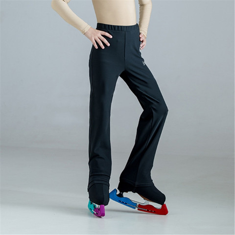 LIUHUO-pantalones de patinaje para hombre, ropa de competición térmica, medias para niños, terciopelo, elastano, negro hielo, alta elasticidad ► Foto 1/5