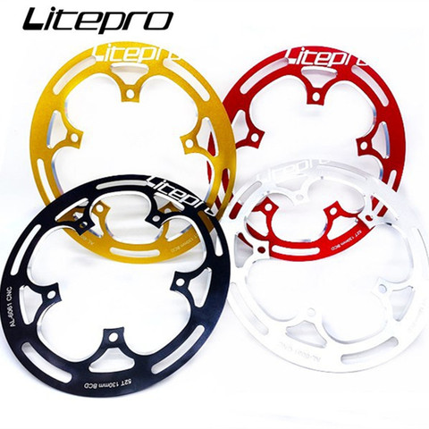 Litepro-Protector de rueda de cadena de bicicleta, tecnología CNC, plegable, placa protectora, platos y bielas, 130BCD, 52/53T ► Foto 1/6