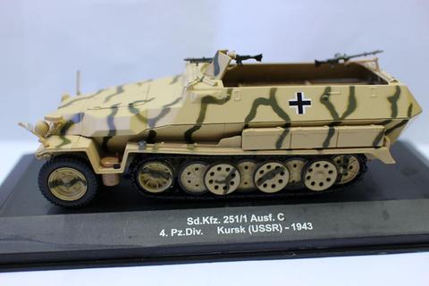 Alyak-báscula Sd. kfz, escala 1/43 Tanque fundido a presión para colección, 251/1 Ausf. c 4.pz div kursk 1943 ► Foto 1/6