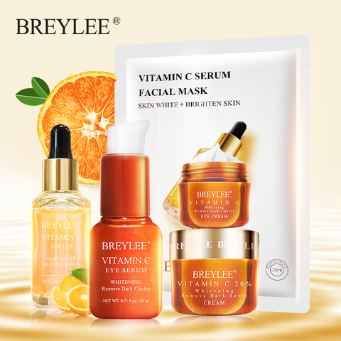 BREYLEE-Serie de crema blanqueadora de vitamina C, mascarilla facial de suero para ojos, elimina manchas de círculo oscuro, esencia hidratante, conjunto para el cuidado de la piel ► Foto 1/6