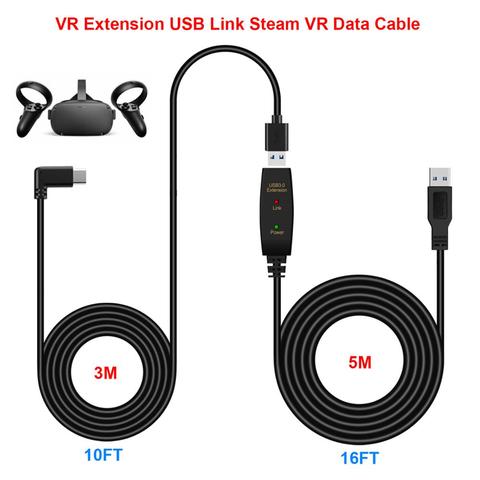 Cable de extensión de VR de 8M/ 26 pies, Cable de auriculares USB 3,0 de tipo A C, estable, para Oculus Quest Link Steam VR, accesorios ► Foto 1/2