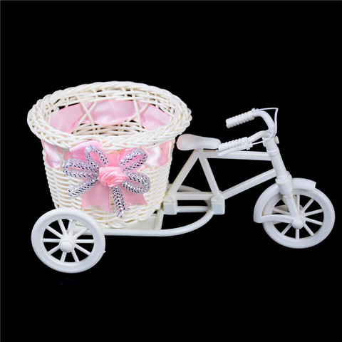 Cesta redonda de rueda grande de mimbre para flores, florero, contenedor, pequeña, para bicicleta, 1 unidad ► Foto 1/6