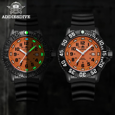 ADDIE reloj militar de los hombres reloj de moda 316L Acero inoxidable Acero reloj luminoso 50m resistente al agua reloj deportivo de exterior relojes de cuarzo ► Foto 1/6