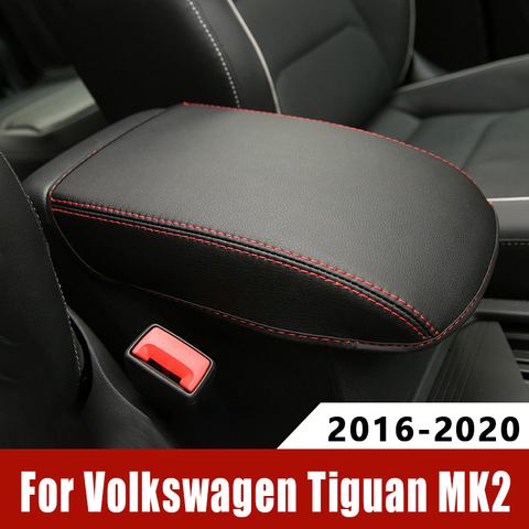 Alfombrilla para Reposabrazos de coche, funda tipo cojín de soporte, reposabrazos, forro superior, Estilismo, para Volkswagen VW Tiguan mk2 2016-2022 ► Foto 1/6